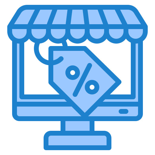 Online shop srip Blue icon