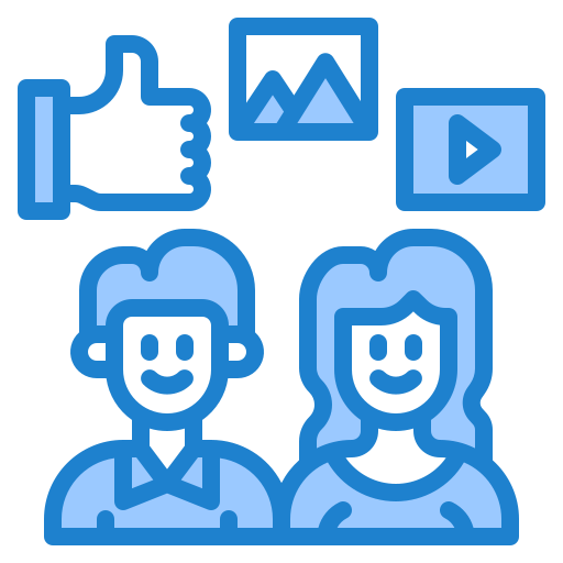 소셜 미디어 srip Blue icon