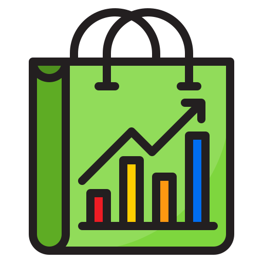 Shopping bag srip Lineal Color icon