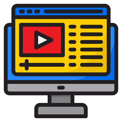 Video content srip Lineal Color icon