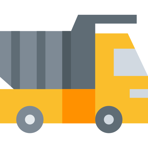 camion della spazzatura Basic Straight Flat icona