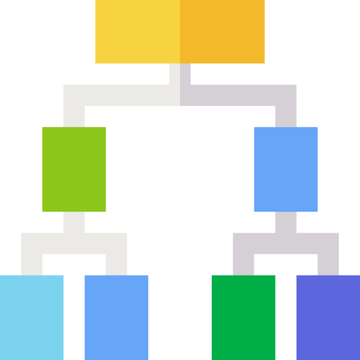 struttura gerarchica Basic Straight Flat icona