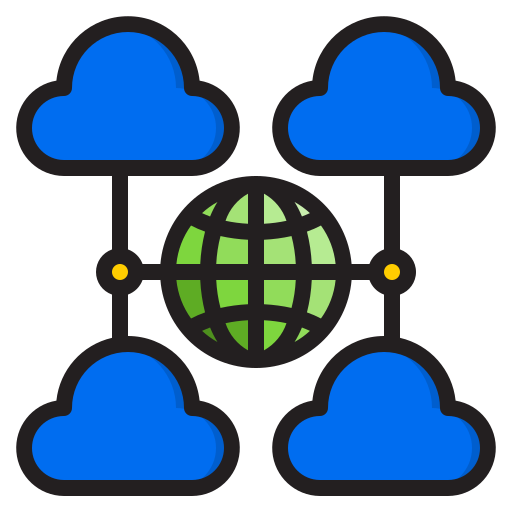 cloud netwerk srip Lineal Color icoon