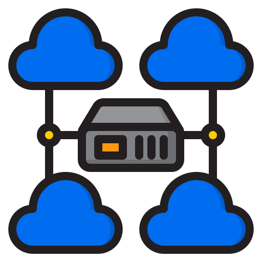 cloud-server srip Lineal Color icoon