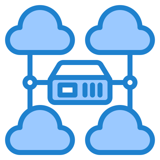 Cloud server srip Blue icon