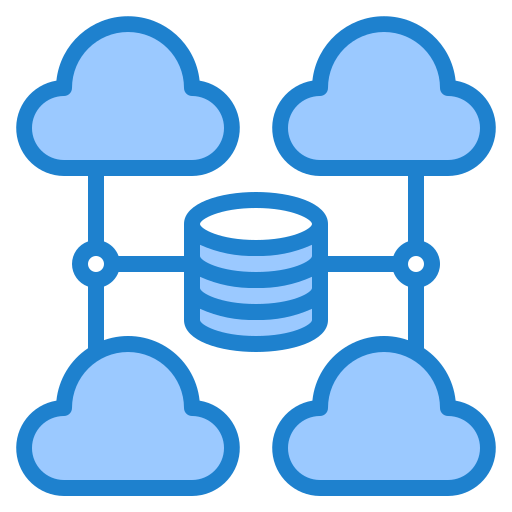 Database storage srip Blue icon