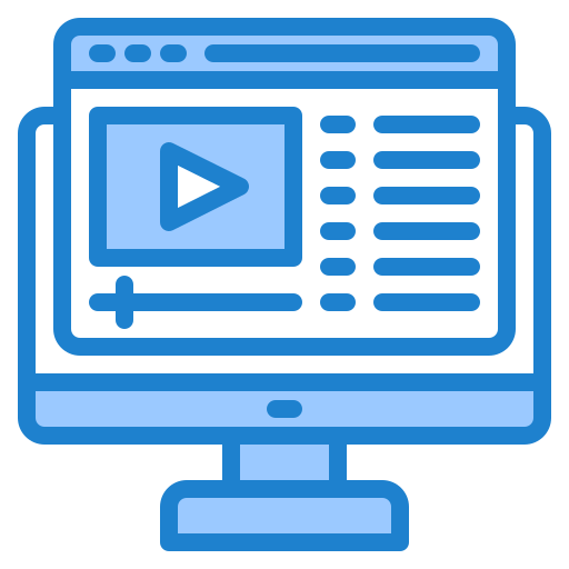 Video content srip Blue icon