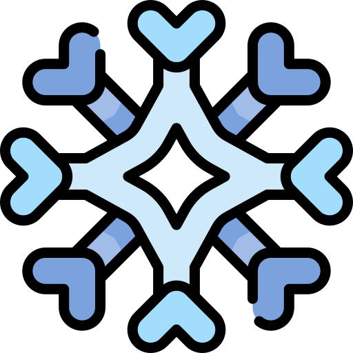 płatek śniegu Kawaii Lineal color ikona