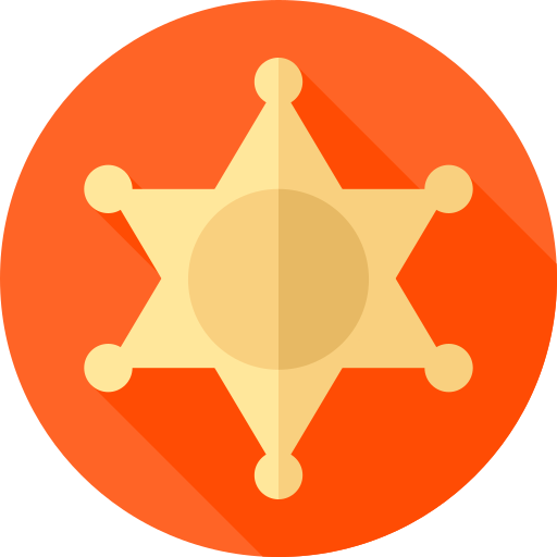 insignia del sheriff Flat Circular Flat icono