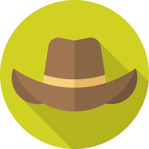 cappello da cowboy Flat Circular Flat icona