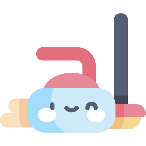 Curling Kawaii Flat icon