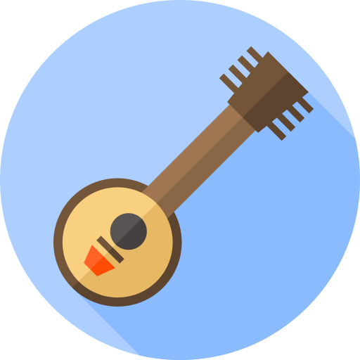 banjo Flat Circular Flat icoon