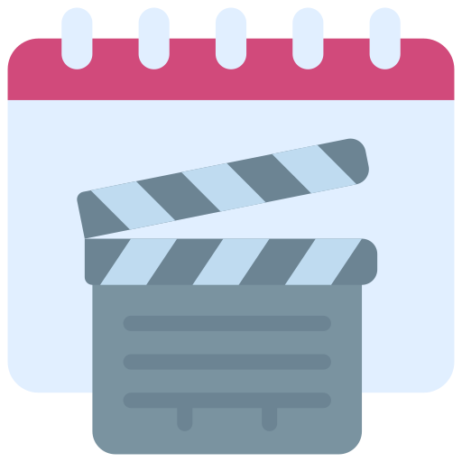 Clapperboard Juicy Fish Flat icon