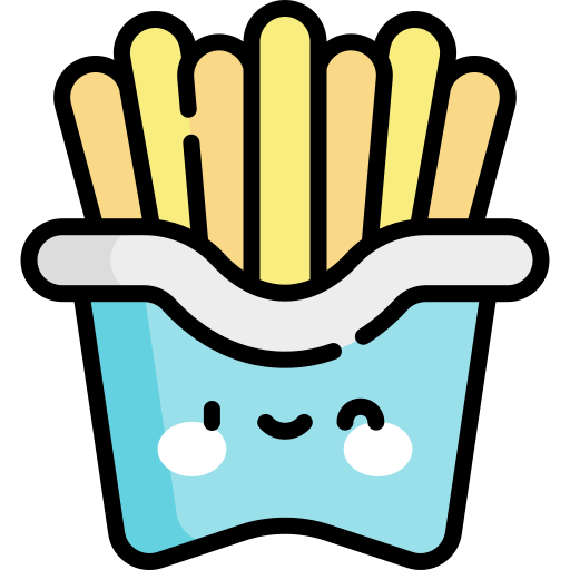 French fries Kawaii Lineal color icon