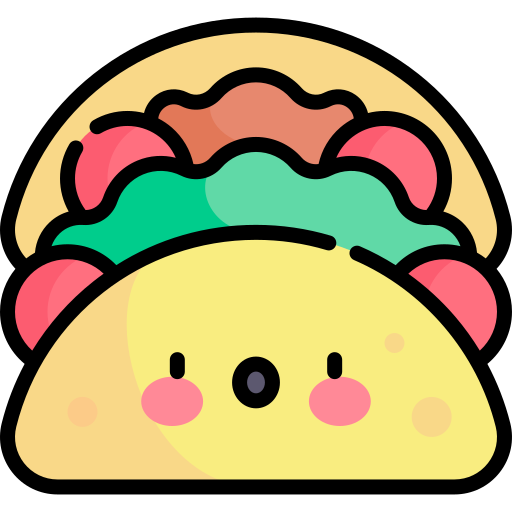 tacos Kawaii Lineal color icon
