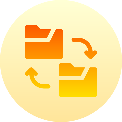 transferencia de archivos Basic Gradient Circular icono