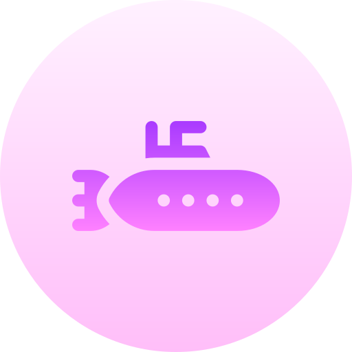 onderzeeër Basic Gradient Circular icoon