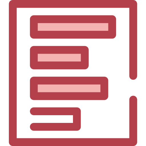 Left alignment Monochrome Red icon