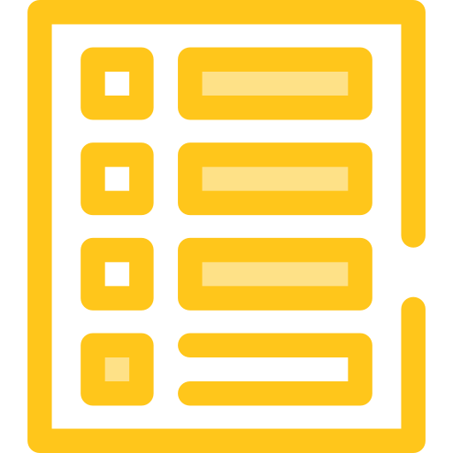 List Monochrome Yellow icon
