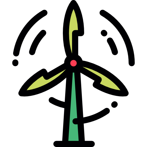Ветряная мельница Detailed Rounded Lineal color иконка