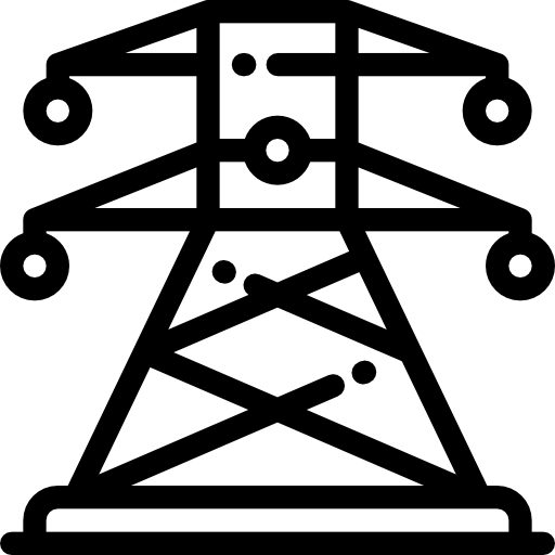 전기 타워 Detailed Rounded Lineal icon
