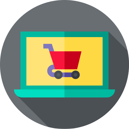 Online shopping Flat Circular Flat icon