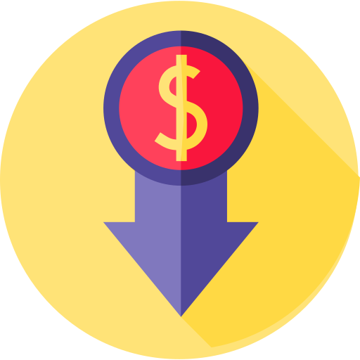 Reduce cost Flat Circular Flat icon
