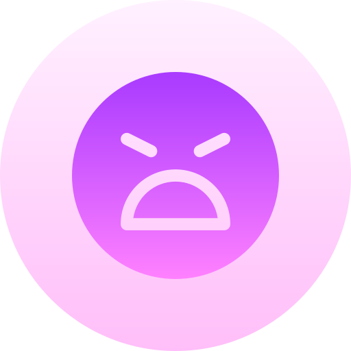 怒った顔 Basic Gradient Circular icon