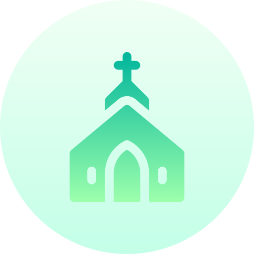 教会 Basic Gradient Circular icon