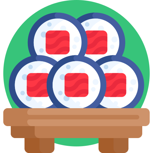 rotolo di sushi Detailed Flat Circular Flat icona