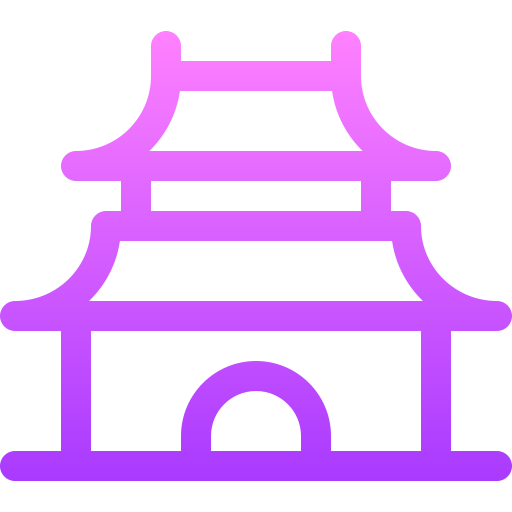 pagoda Basic Gradient Lineal color icona