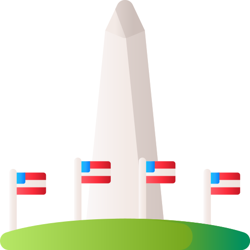 monumento de washington 3D Basic Gradient icono
