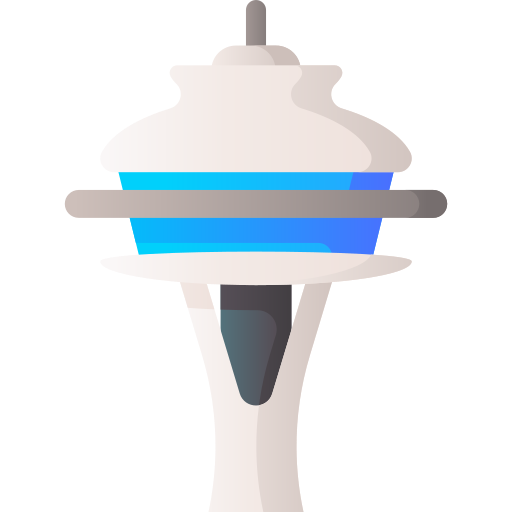 Space needle 3D Basic Gradient icon