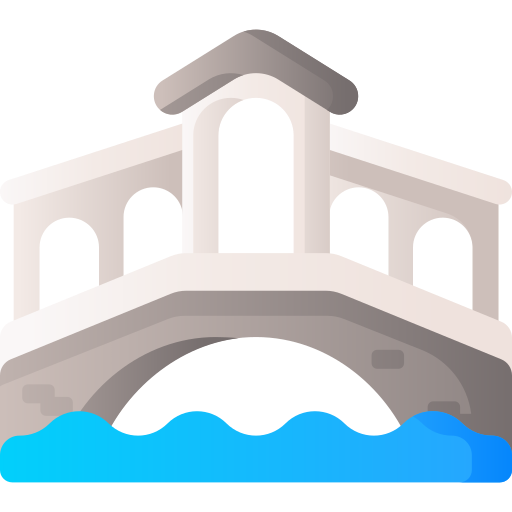 Rialto bridge 3D Basic Gradient icon