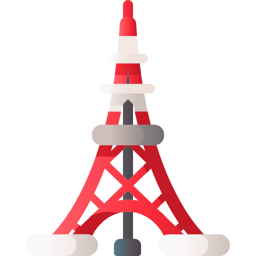 torre de tokio 3D Basic Gradient icono