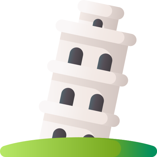 Pisa tower 3D Basic Gradient icon