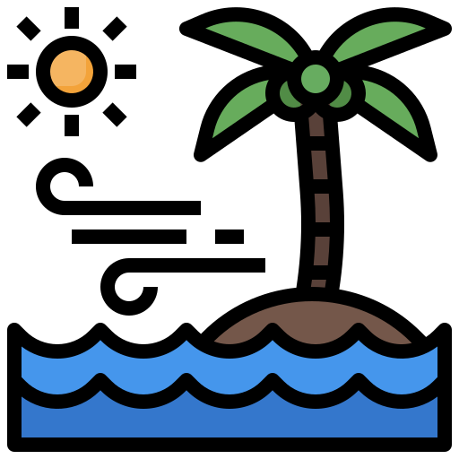 Beach Surang Lineal Color icon