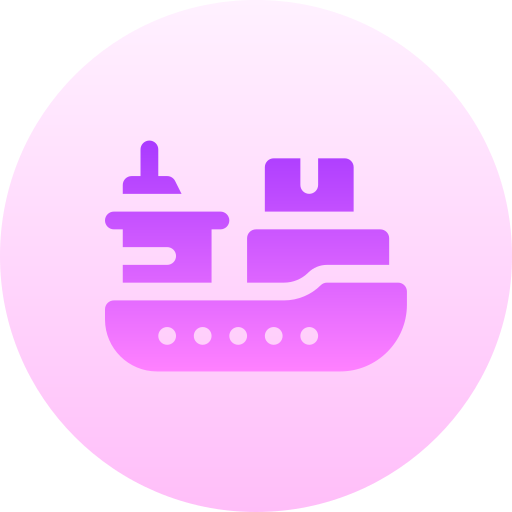 vrachtboot Basic Gradient Circular icoon