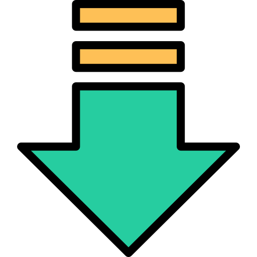 Down arrow Generic Outline Color icon