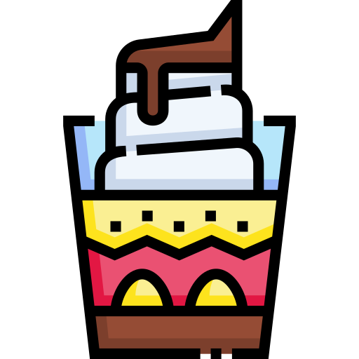 helado con frutas y nueces Detailed Straight Lineal color icono