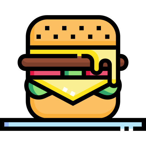 hamburguesa Detailed Straight Lineal color icono