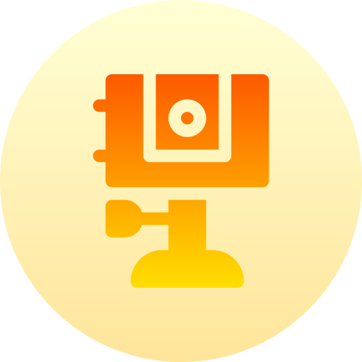 cámara de acción Basic Gradient Circular icono