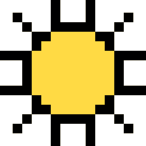 sol Pixel Linear color Ícone