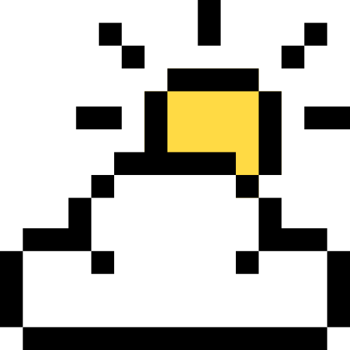 nublado Pixel Linear color icono