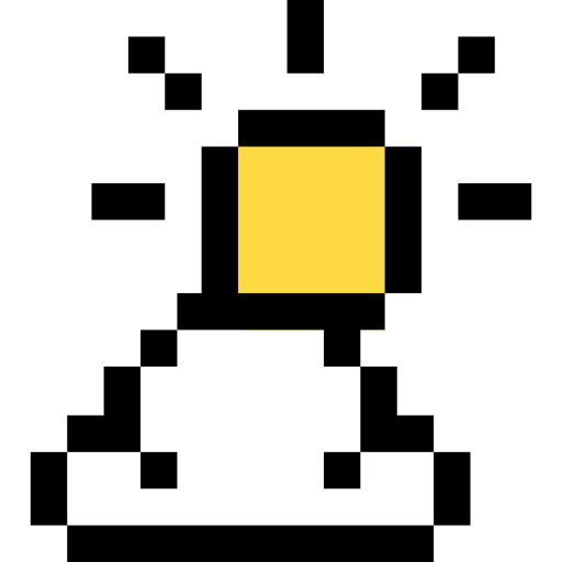 nublado Pixel Linear color icono