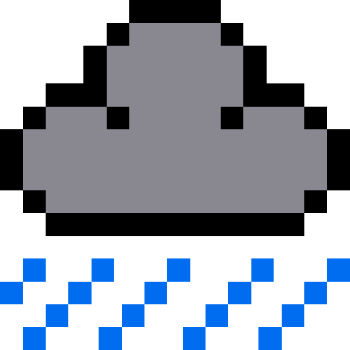 lluvia Pixel Linear color icono