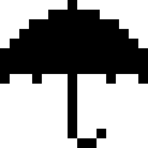 paraguas Pixel Solid icono