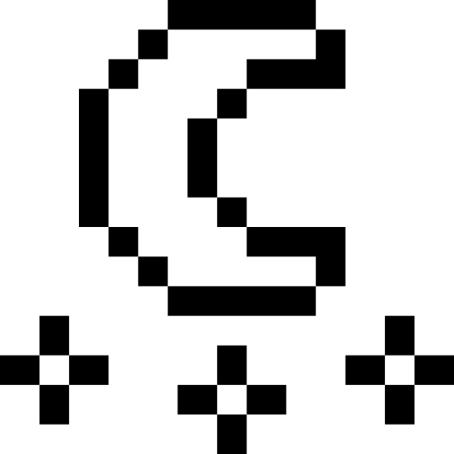 noite estrelada Pixel Outline Ícone