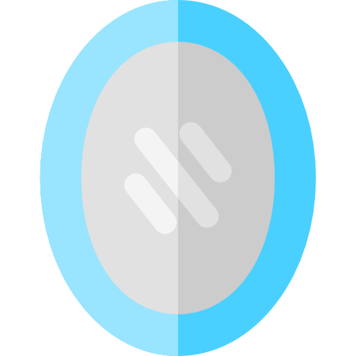reflecterend Basic Rounded Flat icoon