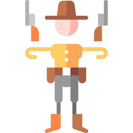 Gunslinger Puppet Characters Flat icon